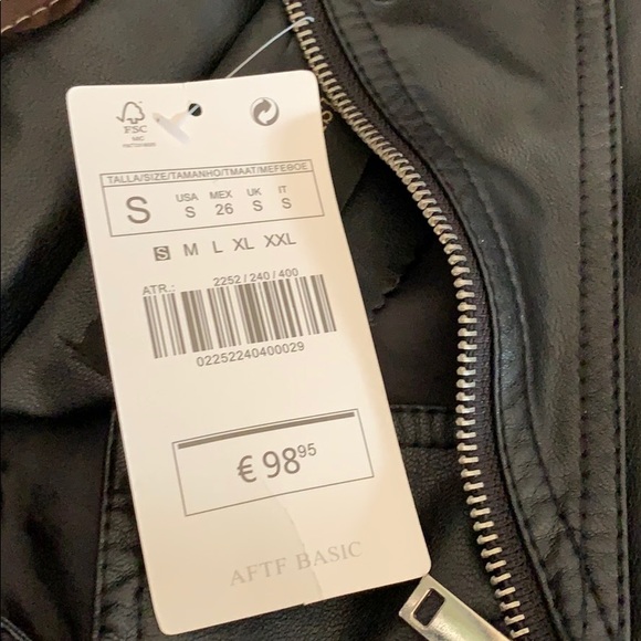 Aftf Basic leather jacket with tag(like for offer) - Picture 2 of 3